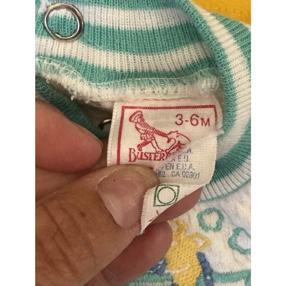 Vintage Baby Boy Clothes Lot 3-9M 90s Buster Brown Miniwear Train Plane 4pc